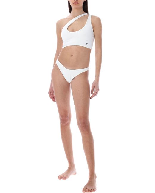The Attico White Ribbed Bikini