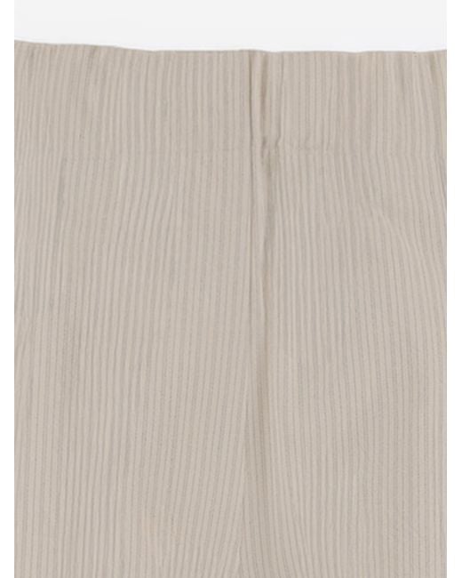 Dries Van Noten Natural Trousers Striped Cotton-Blend