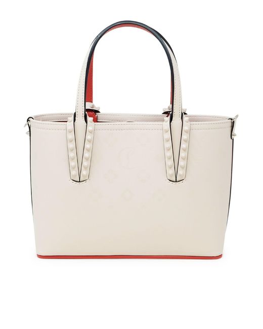 Christian Louboutin Leche Leather Cabata E W Mini Calf Paris Loubinthesky Print Handbag in White Lyst UK