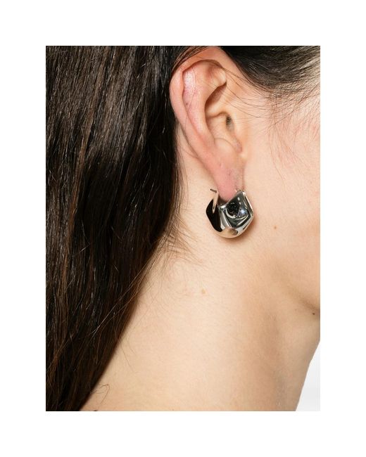 Khaite Metallic Small Lotus Polished Earrings