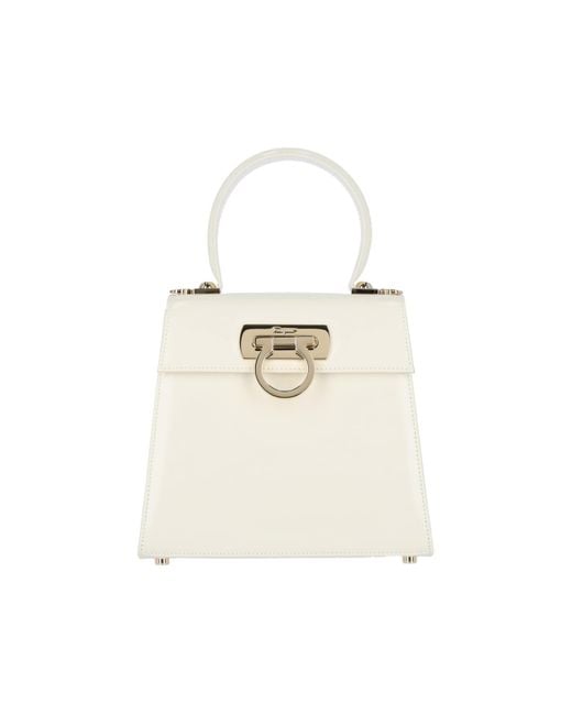 Ferragamo White Iconic S Handbag