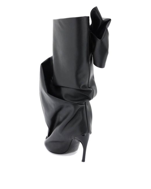alexander mcqueen BLACK Armadillo Bow detailed High Stiletto Heel Boots