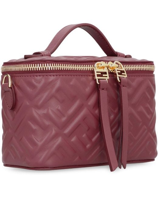 Fendi Purple Mini Leather Vanity Bag General Lamb Handbags