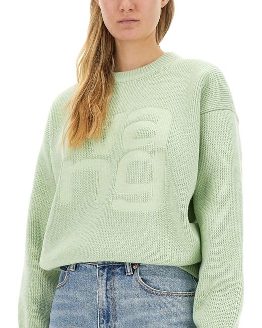 T By Alexander Wang Green Jersey With Logo