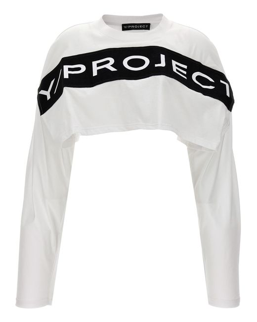 Y. Project Black Logo Crop T-Shirt