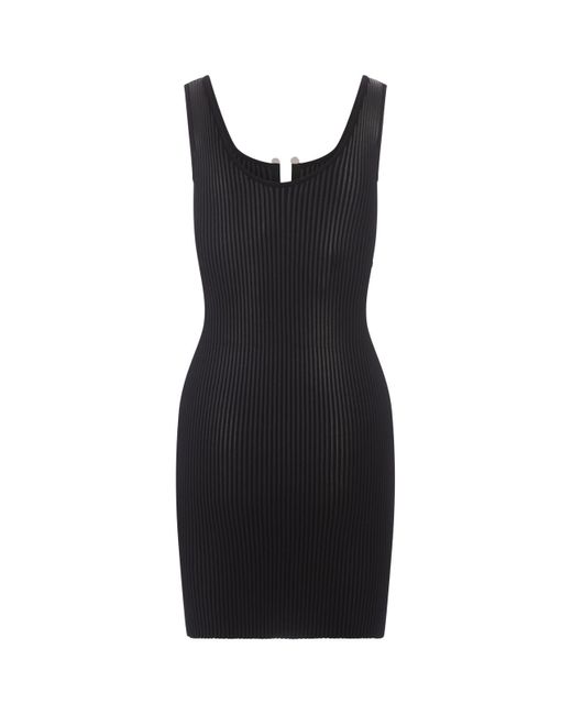 Philipp Plein Black Coated Knit Mini Dress