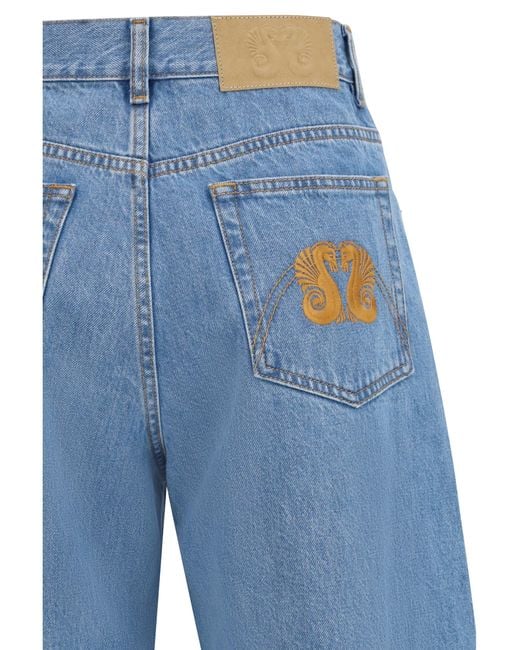 Blazé Milano Blue Wide Leg Nariida Jeans Cotton