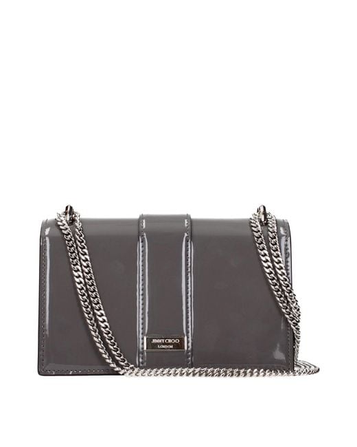 Jimmy Choo Gray Leather Shoulder Bag