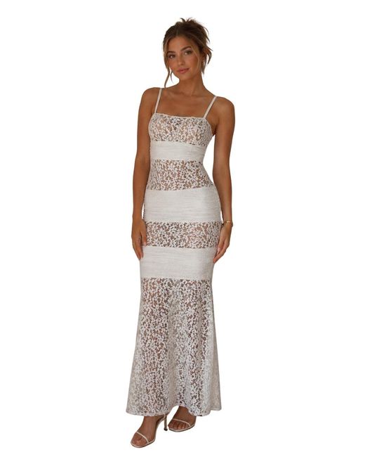 Hervé Léger White Long Dress Marielle Gown