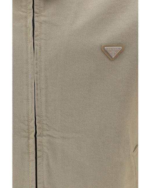 Prada White Denim Blouson Jacket Cotton for men