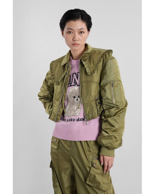 Ganni Green Bomber Jacket