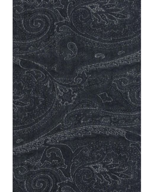 Etro Blue Paisley Scarf Modal; Kashmir/Capra Hircus for men