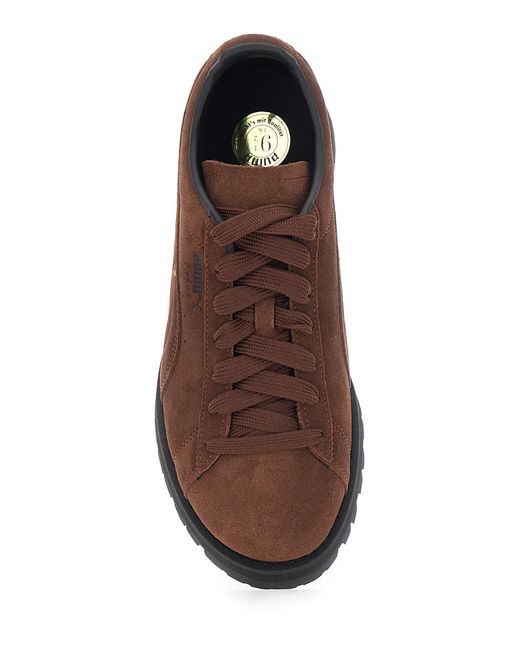 PUMA Brown Sneakers, Leather Leather/Rubber Trainers for men