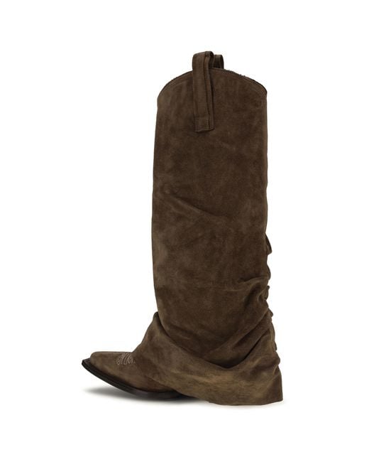R13 Brown Suede Cowboy Boots
