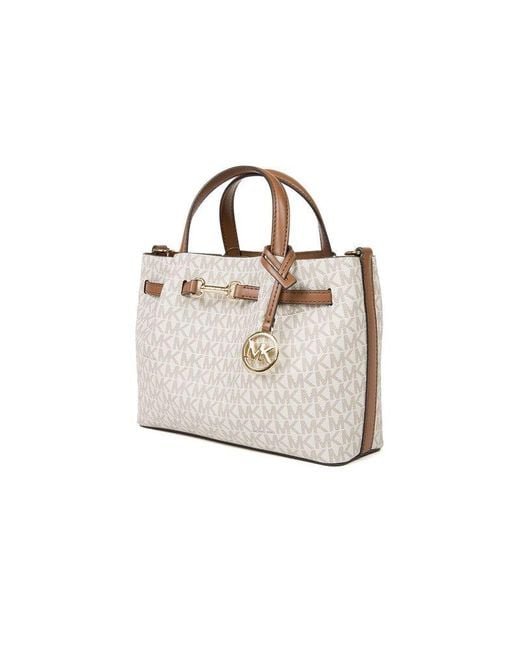 Michael Kors White Satchel Bag Coated Canvas Satchel-Bags