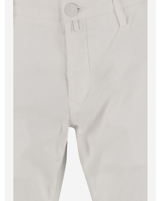 Jacob Cohen White Cotton Stratch Pants for men