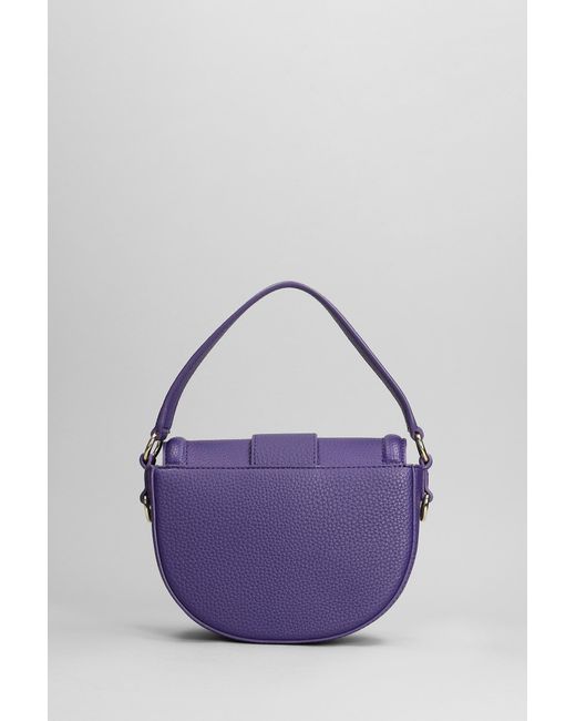Versace Blue Hand Bag In Viola Faux Leather
