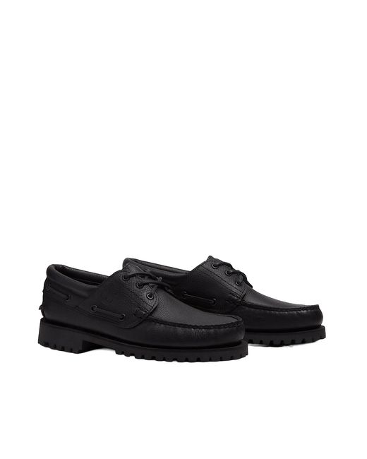 Timberland Black Boat Shoes Leather for men