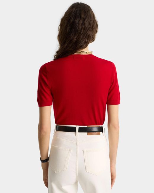 Sporty & Rich Red Vendome Ss Merino Sweater