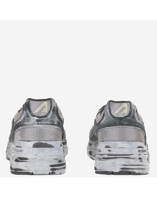 Autry Gray Sneakers Super Vintage Leather And Fabric Trainers for men