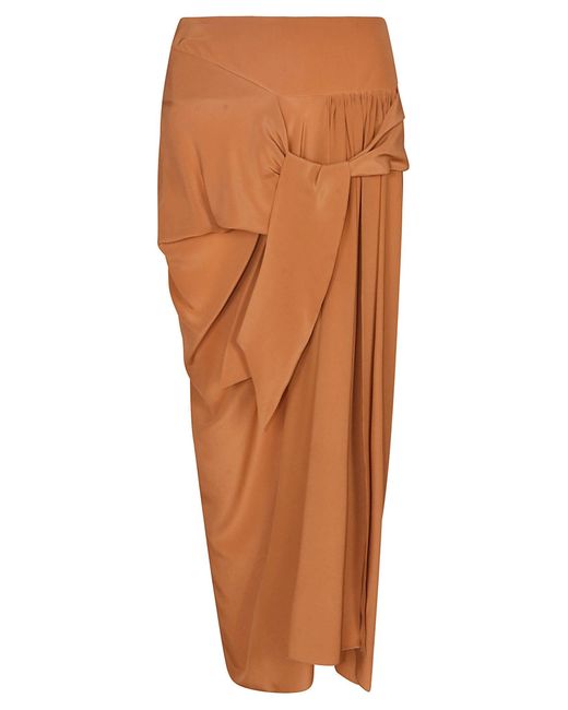 Ermanno Scervino Orange Ruffle Drapped Skirt