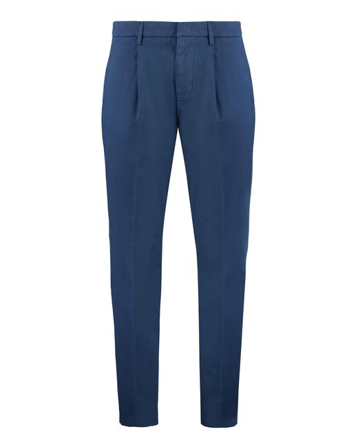 Dondup Blue Ralp Cotton Chino Trousers for men
