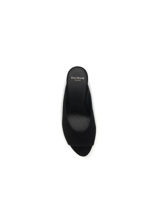Balmain Black Goatskin Mules