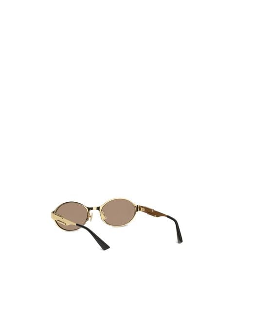 Bottega Veneta Metallic Oval Sunglasses- Metal
