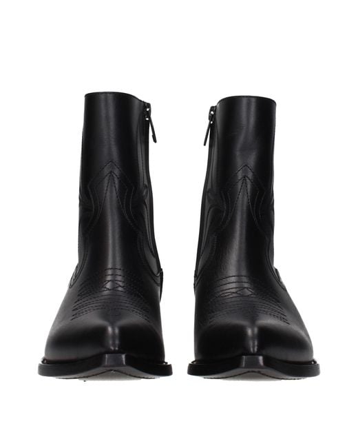 Céline Black Leather Ankle Boots
