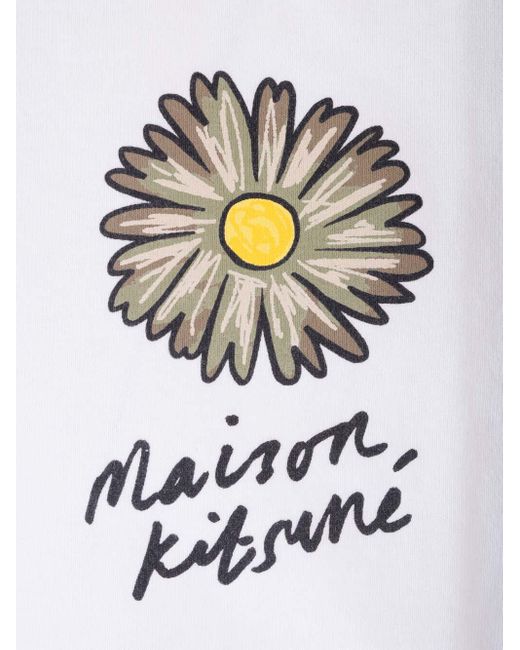 Maison Kitsuné White Floating Flower T-Shirt for men