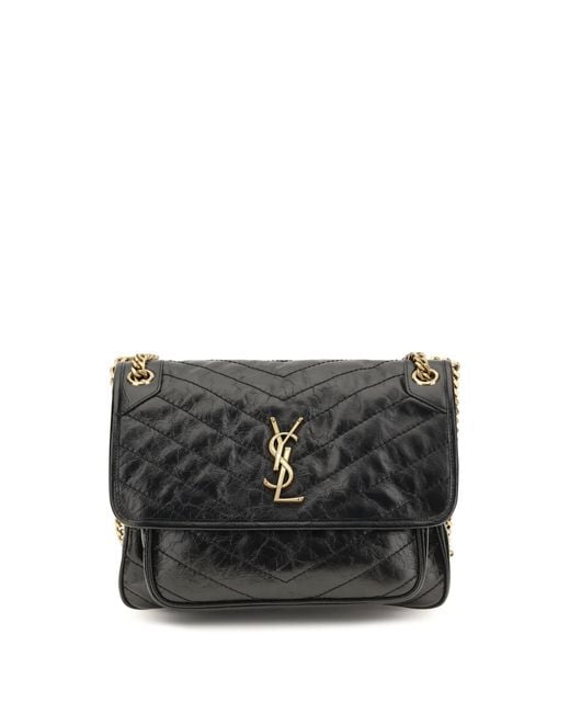 Saint Laurent Black Shoulder Bag Niki Calf Leather