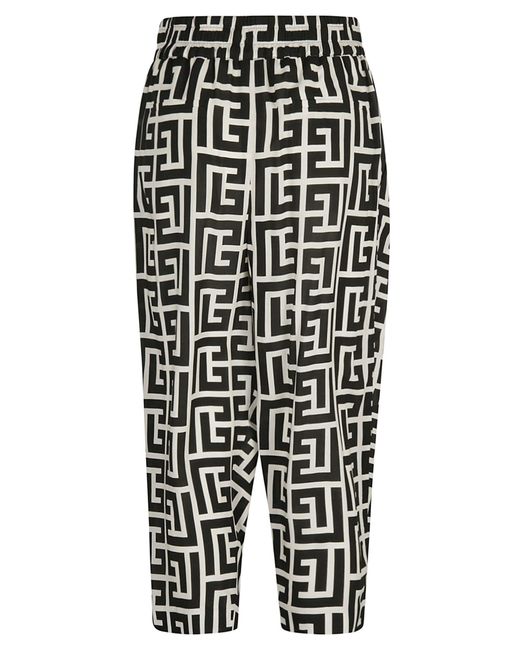 Logo Cropped Trousers in Ivory 