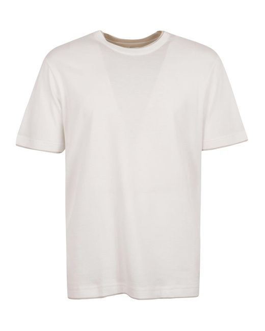 Eleventy White Round Neck Plain T-Shirt for men