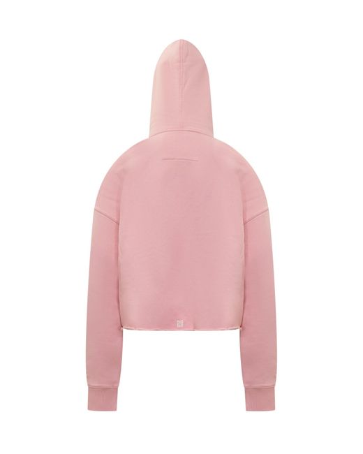 Givenchy Pink Archetype Short Sweatshirt In Gauzed Fabric