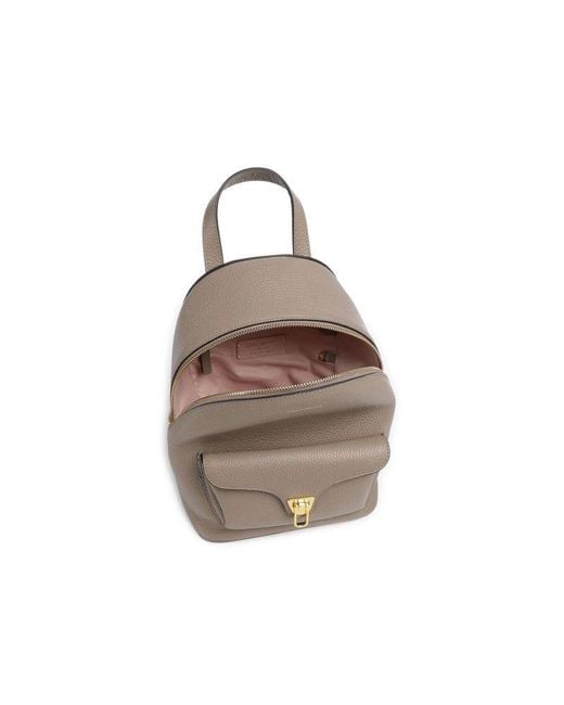 Coccinelle White Backpack Grained Leather Bags Backpacks