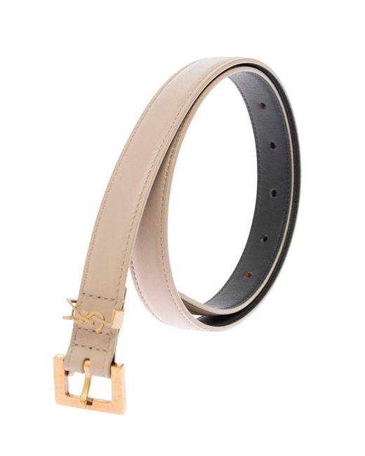 Saint Laurent White Belt, Leather