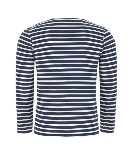 Saint James Blue Embroidered Cotton T-Shirt for men