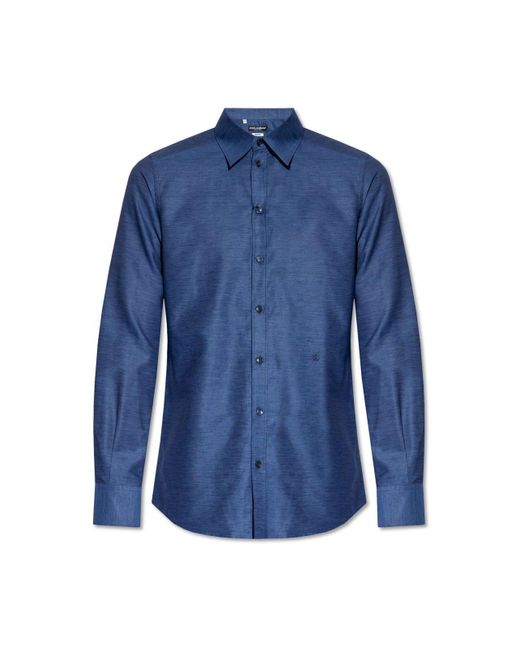 Dolce & Gabbana Blue Buttoned Shirt, for men