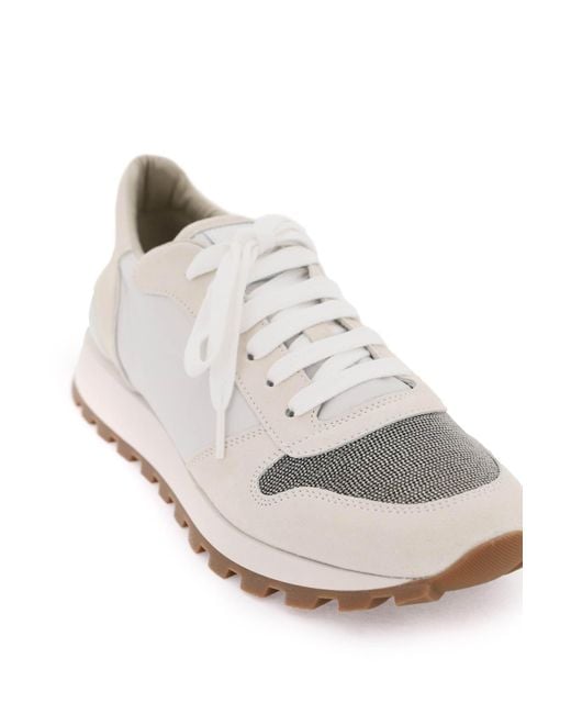Brunello Cucinelli White Sneakers With Monili Toe