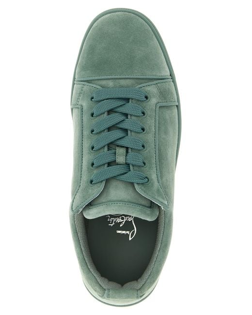Christian Louboutin Green Louis Junior Orlato Velour Sneakers for men