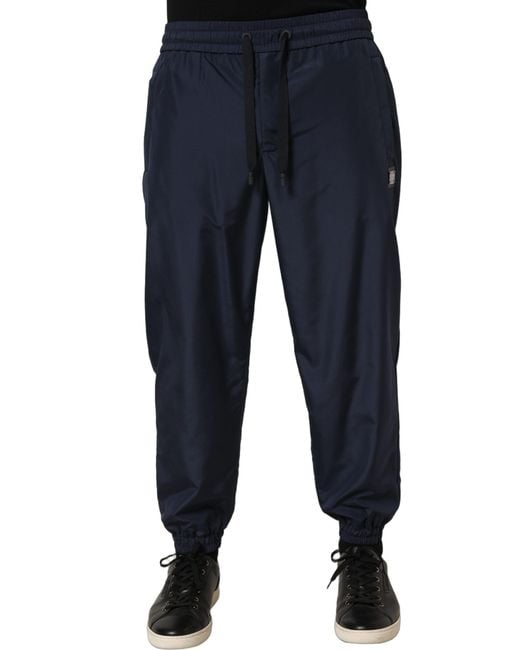 Dolce & Gabbana Blue Dark Polyester Jogger Sweatpants Pants for men