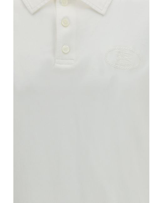 Burberry White Jwear Cotton Piqué Polo Shirt for men