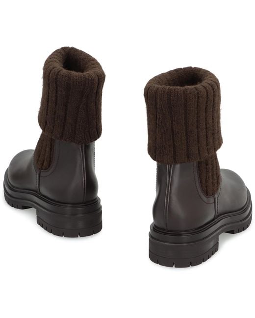 Gianvito Rossi Brown Chelsea Boots Tenney Leather Calf
