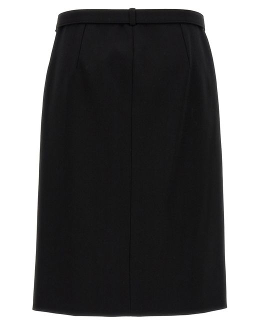 Gucci Black Wool Skirt With Removable Belt