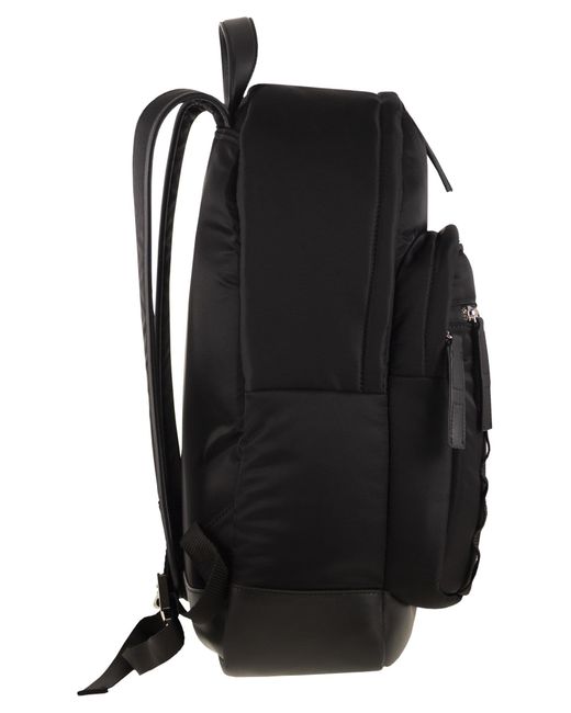 Hogan Black Technical Fabric Backpack