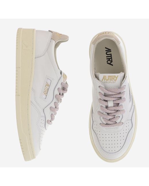 Autry Metallic Sneakers Medalist Low Leather Trainers