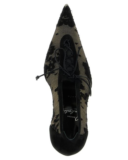 Christian Louboutin Black Km Lace Pumps