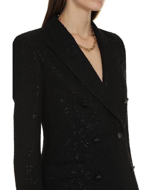 Tagliatore Black Blazer Sequin Polyamide Blazers