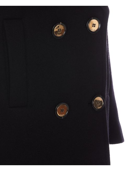 Pinko Black Configurazione Double Breasted Coat