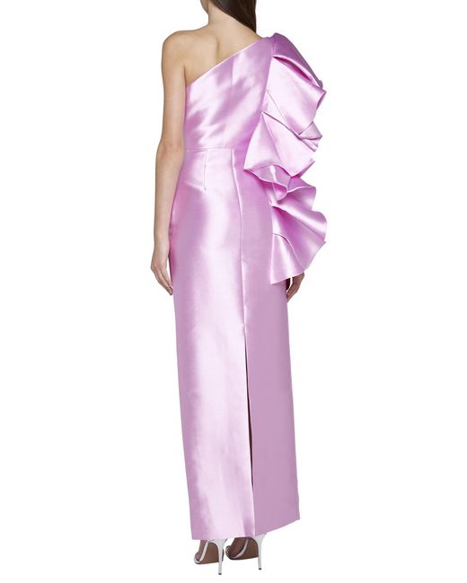 Solace London Purple Barney One-Shoulder Maxi Dress